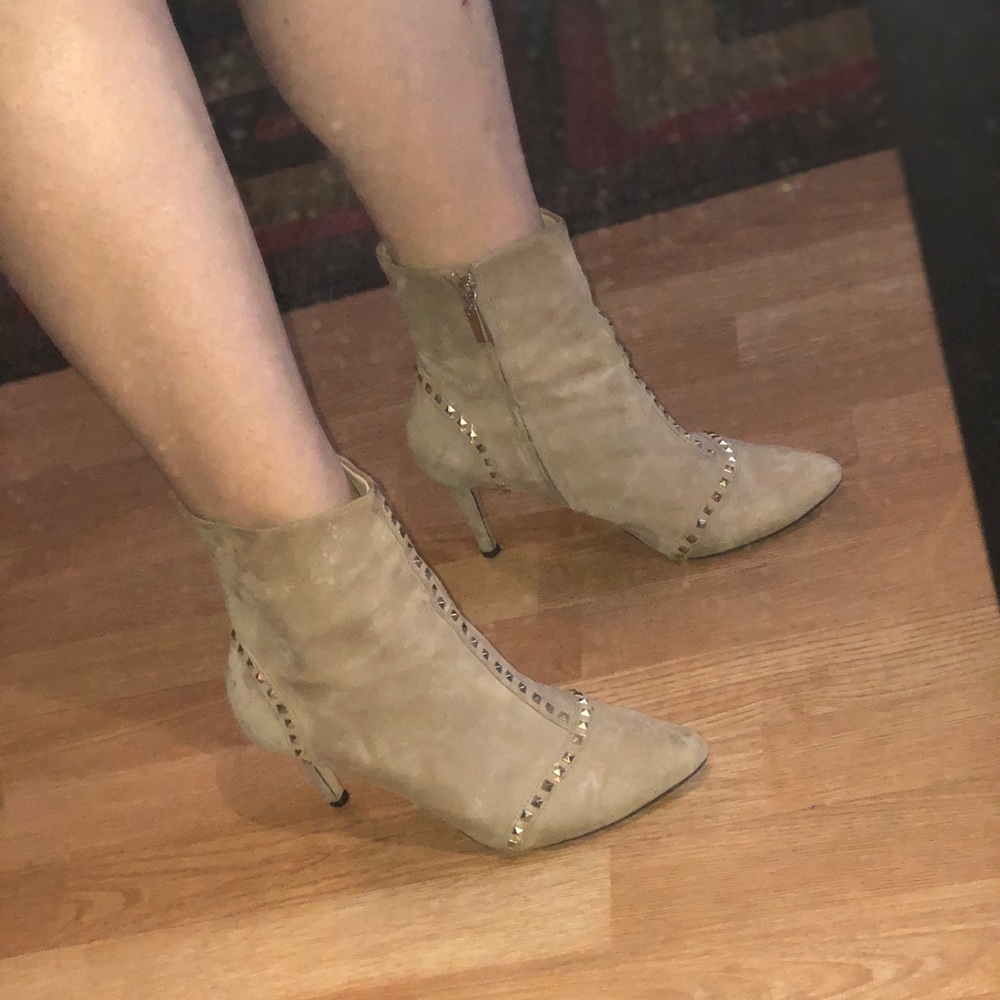 Beige ankle boots